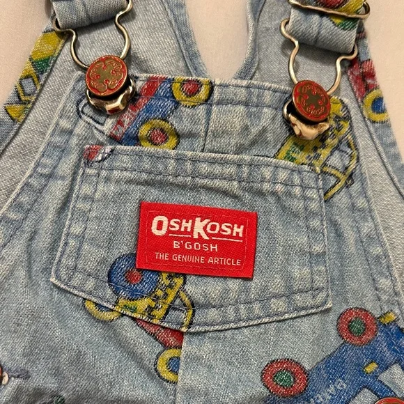 OshKosh Vehicle Print Overall Romper - Picture 2 of 4